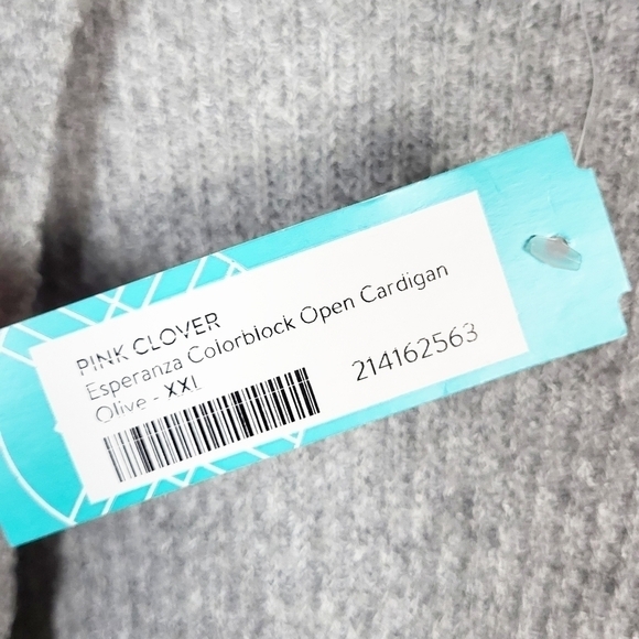 PINK CLOVER Esperanza Colorblock Open Cardigan stretchy NWT - Picture 5 of 6